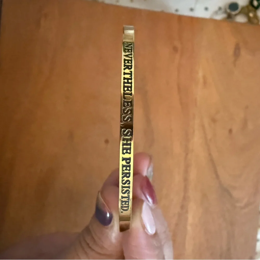 Inspirational Gold Bangle Bracelet - Picture 5 of 6